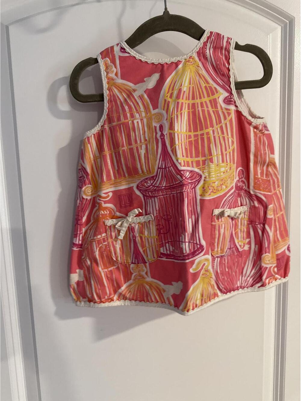 Lily Sleeveless Pink Birdcage Print Button-Back Top